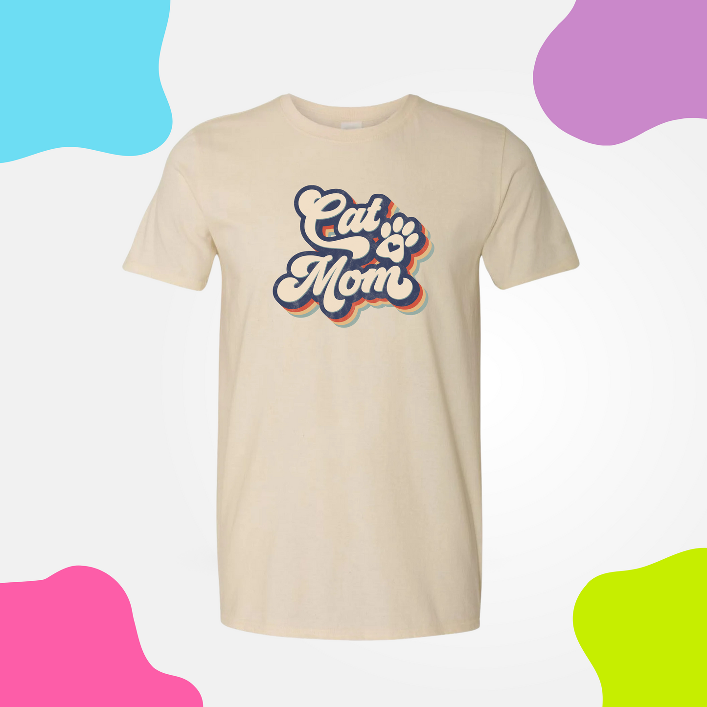 Unisex Soft Style T-Shirt - Natural - Cat Mom