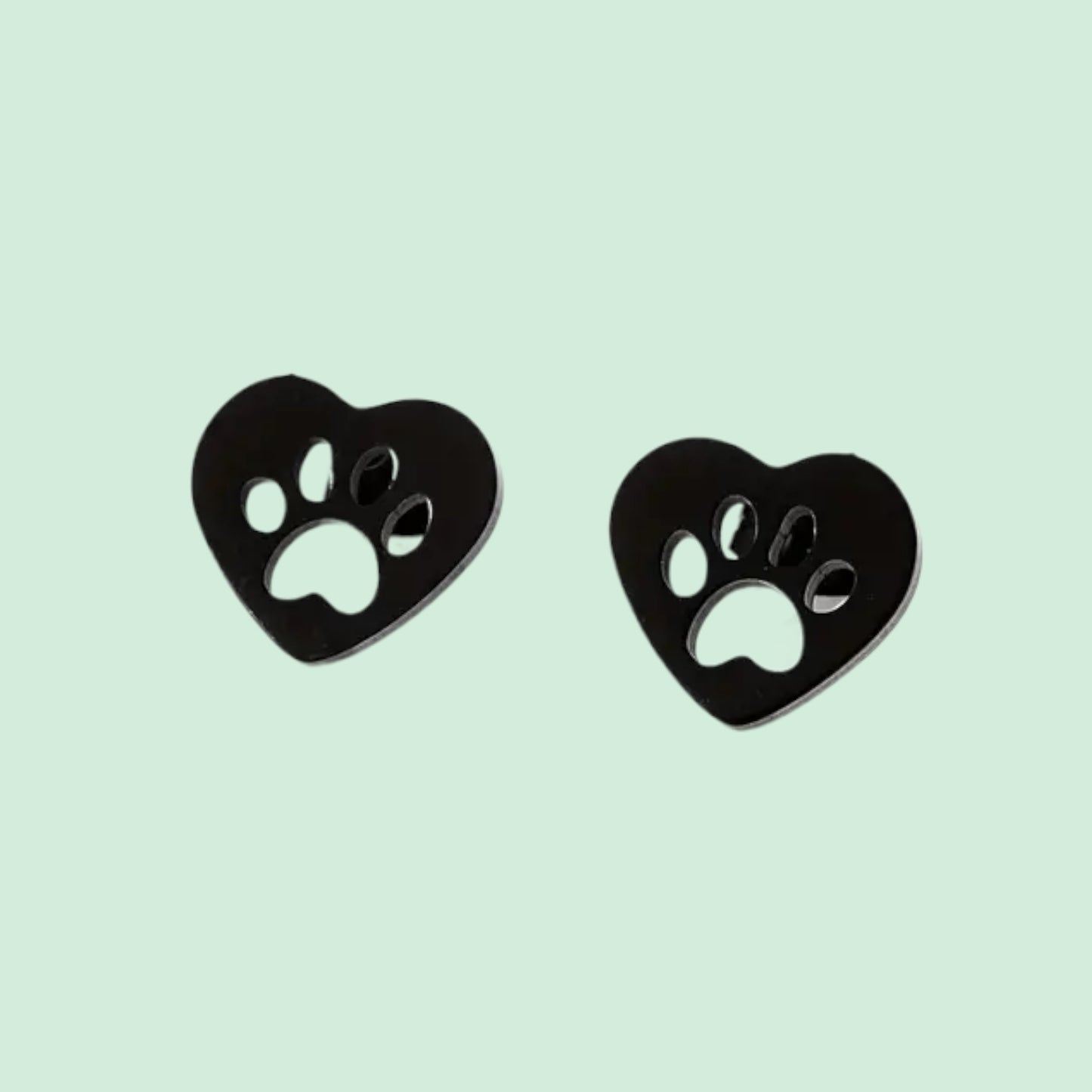 Paw Heart Stud Dog Earrings