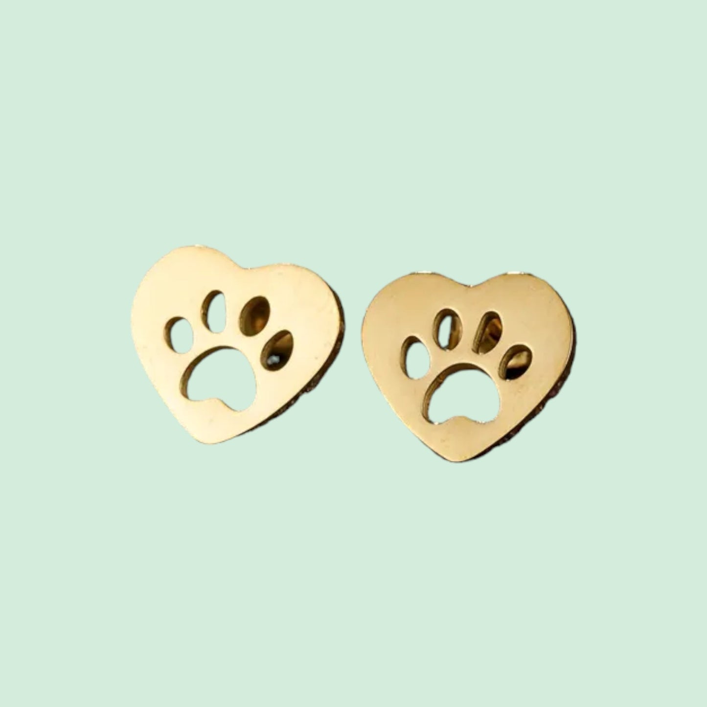 Paw Heart Stud Dog Earrings