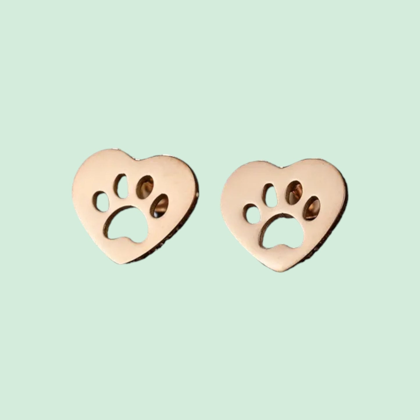 Paw Heart Stud Dog Earrings