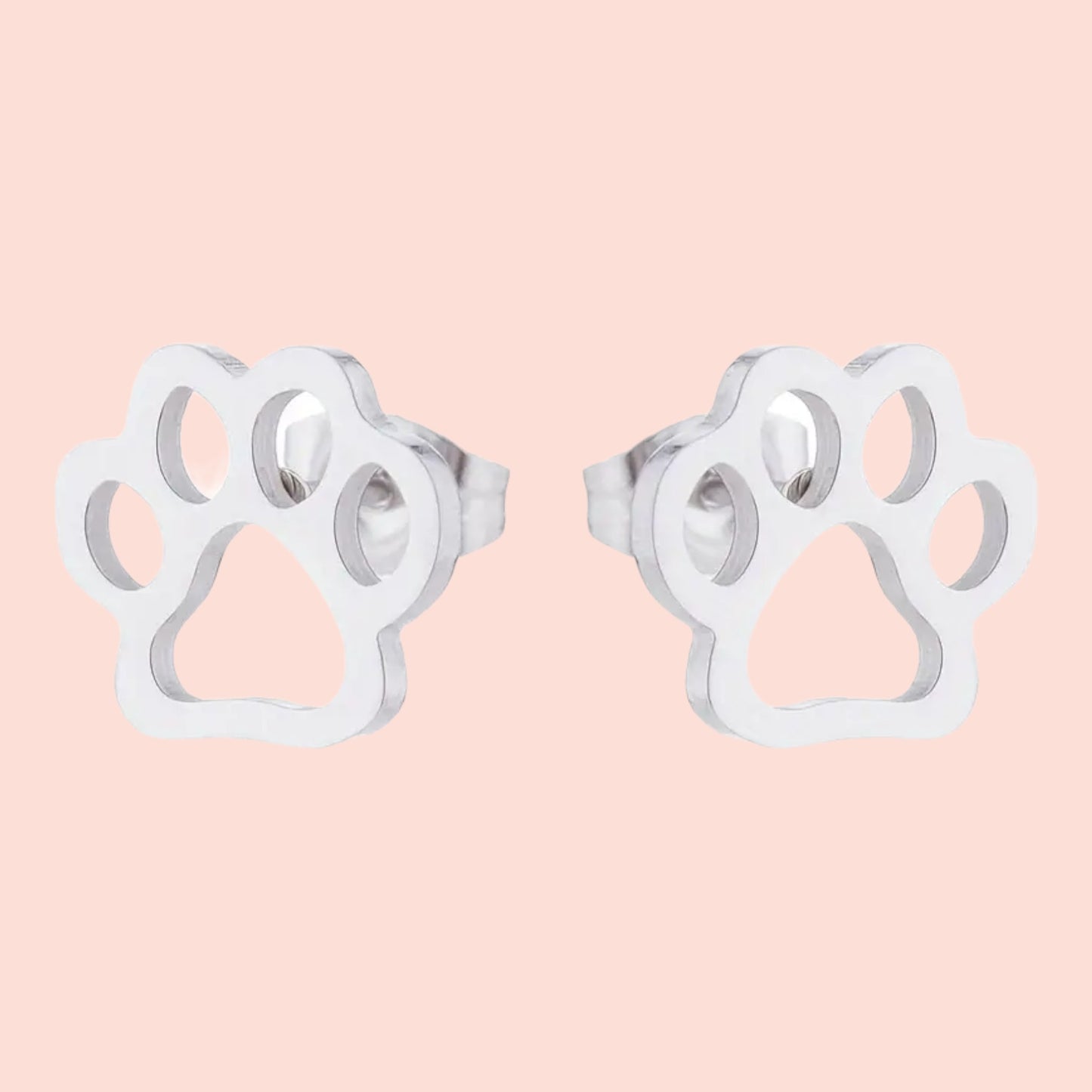 Paw Hollow Dog Stud Earrings